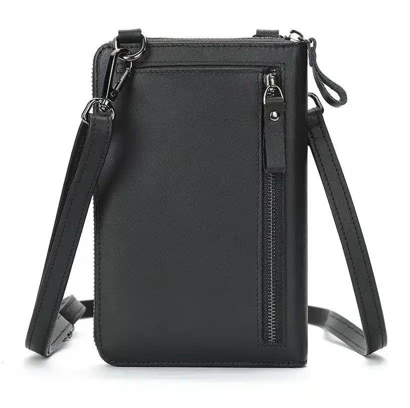Pochette bandoulière pour homme en cuir véritable