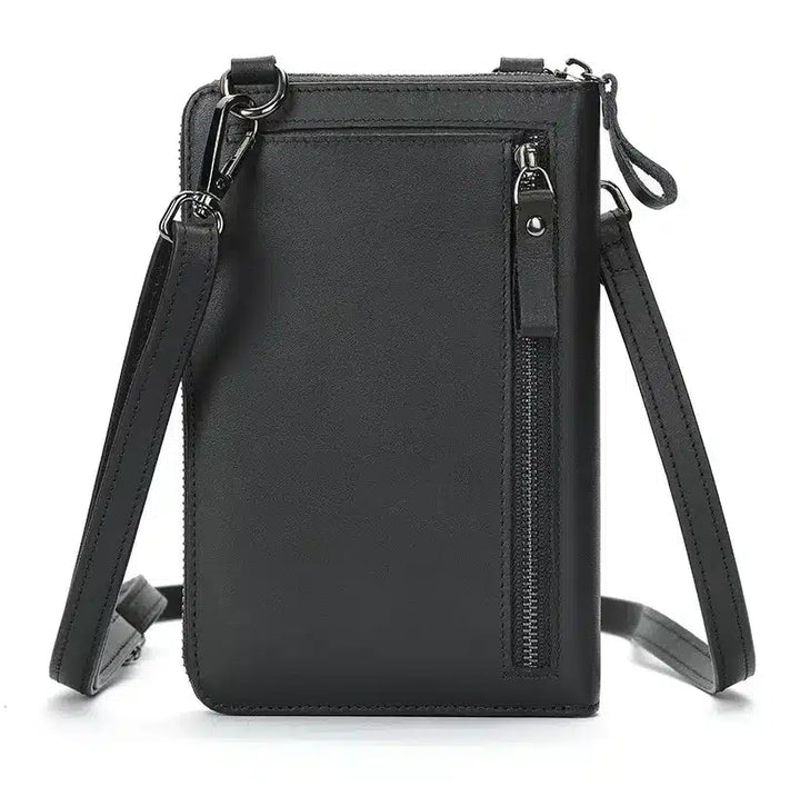 Pochette bandoulière pour homme en cuir véritable