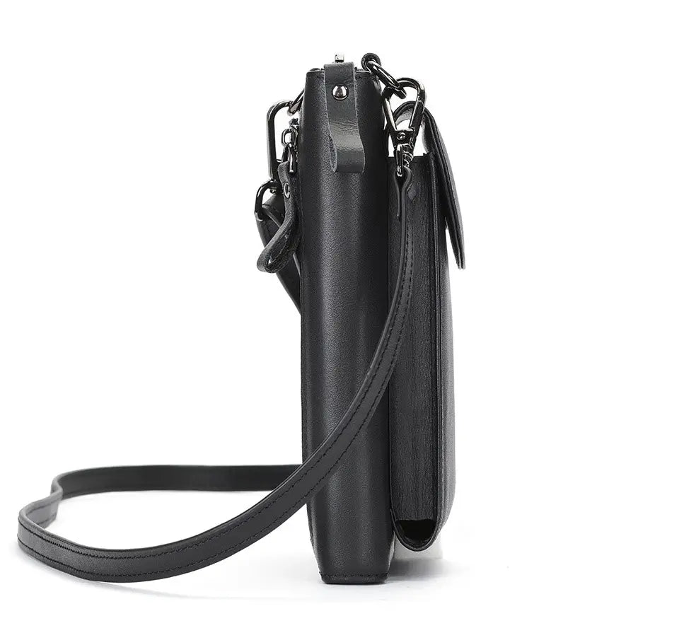 Pochette bandoulière pour homme en cuir véritable