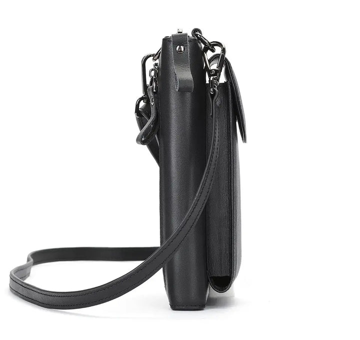Pochette bandoulière pour homme en cuir véritable