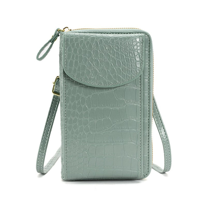 Pochette à bandoulière effet crocodile