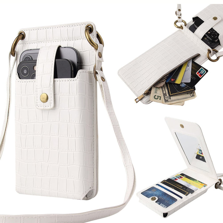 Pochette Bandoulière effet crocodile avec mirroir