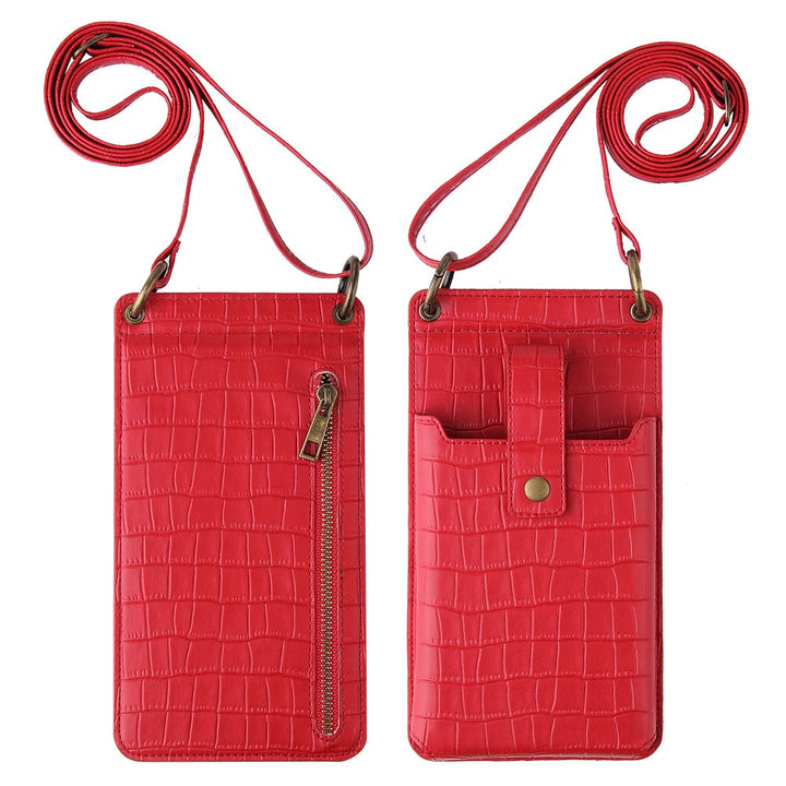 Pochette Bandoulière effet crocodile avec mirroir