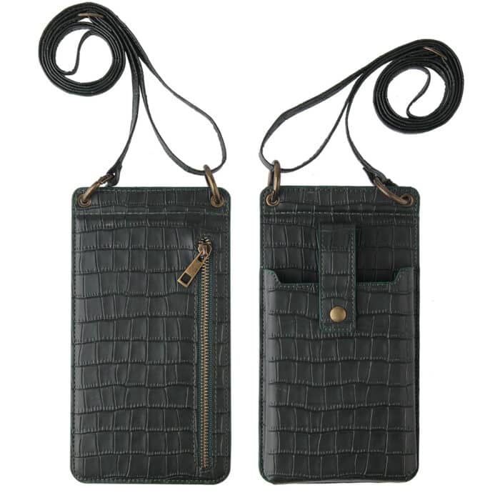 Pochette Bandoulière effet crocodile avec mirroir
