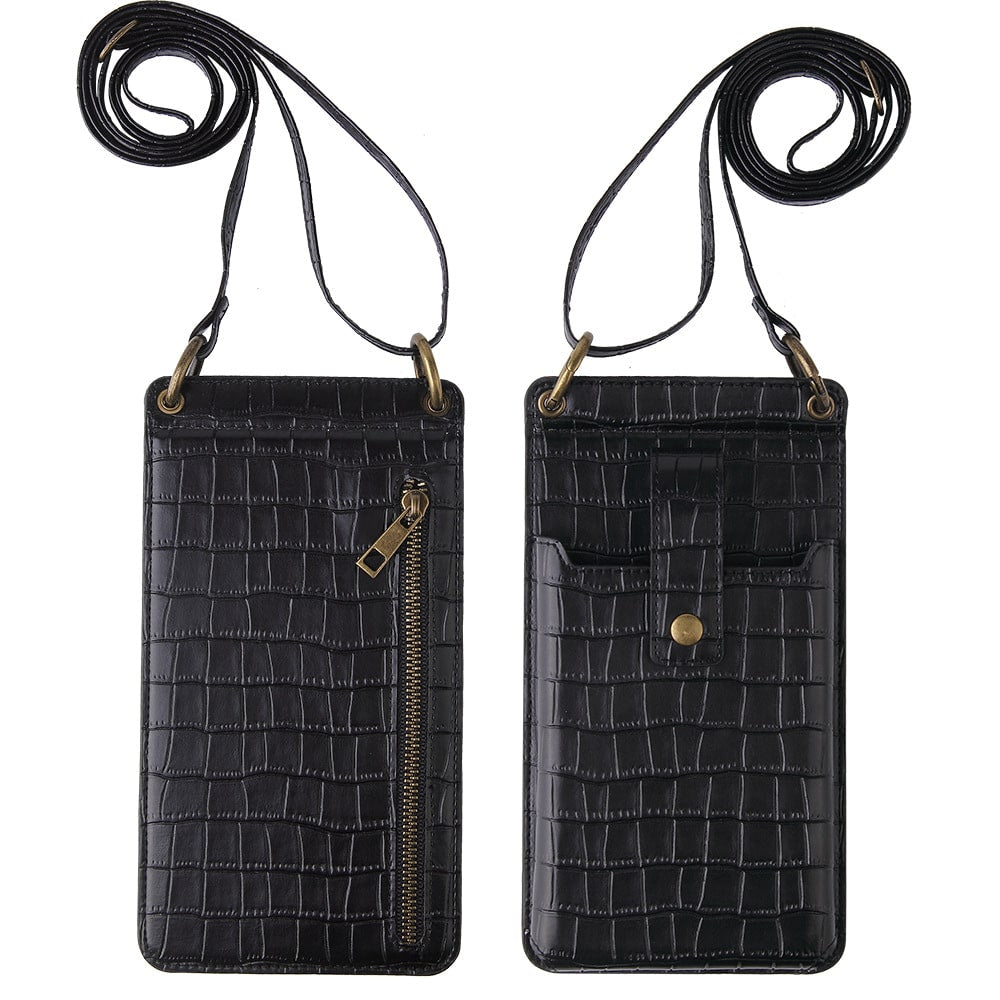 Pochette Bandoulière effet crocodile avec mirroir
