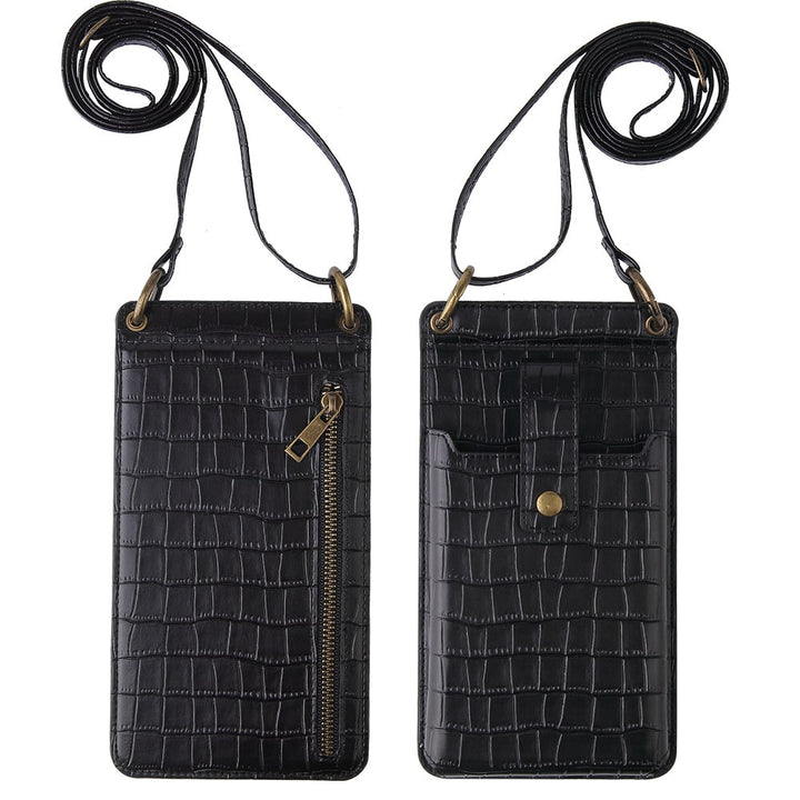 Pochette Bandoulière effet crocodile avec mirroir