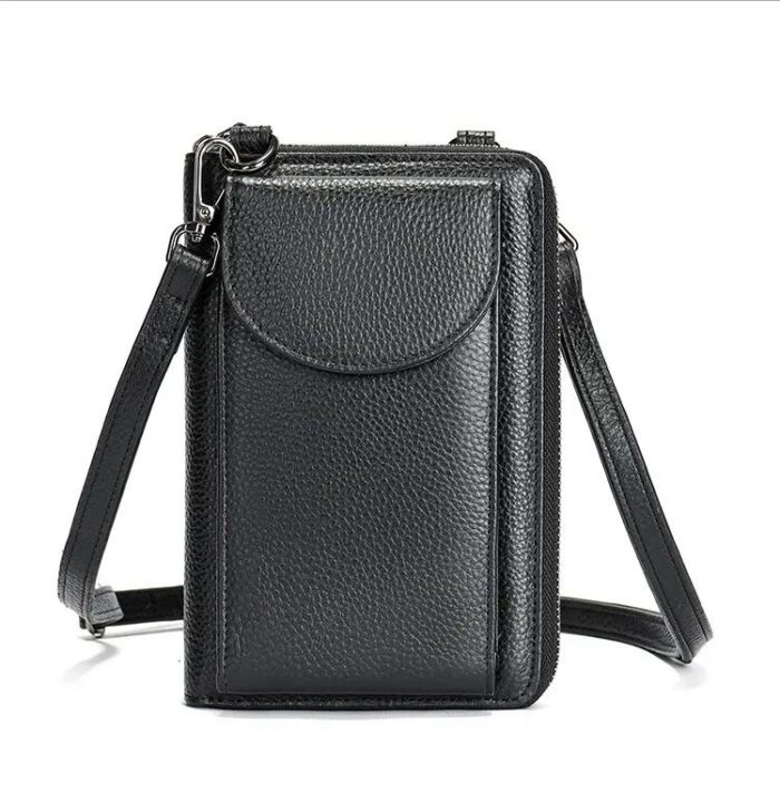 Pochette bandoulière pour homme en cuir véritable
