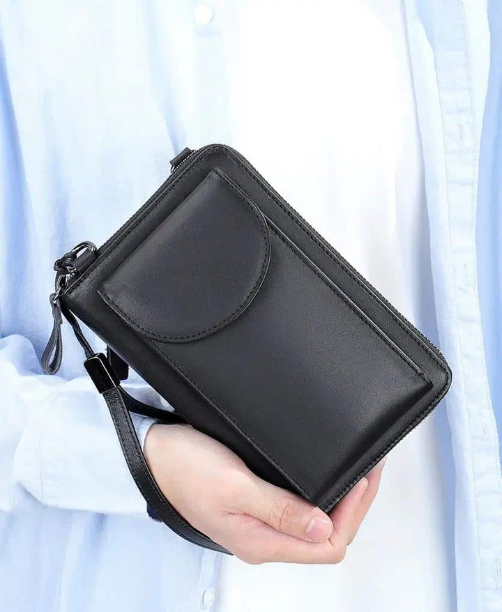 Pochette bandoulière pour homme en cuir véritable