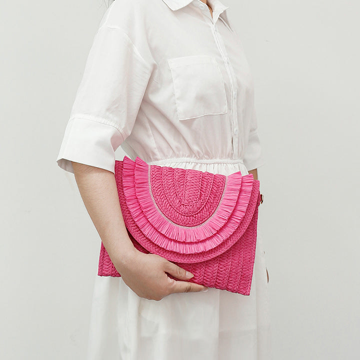 Pochette Bohème en Paille Tressée