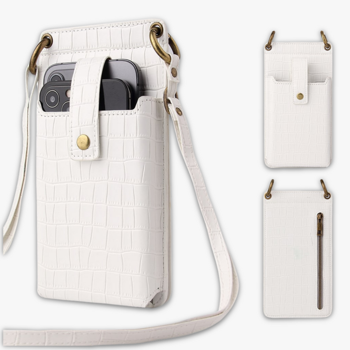 Pochette Bandoulière effet crocodile avec mirroir